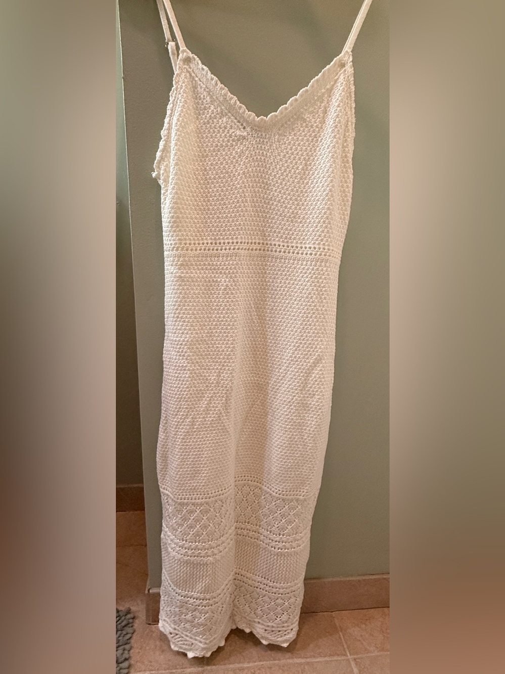 Cream Women's summer crochet dress